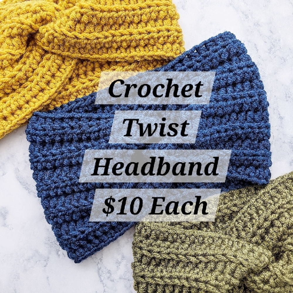Crochet Twist Headband - Handmade